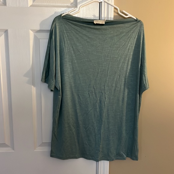 Ninexis loose fitting off the shoulder teal top - Picture 2 of 5